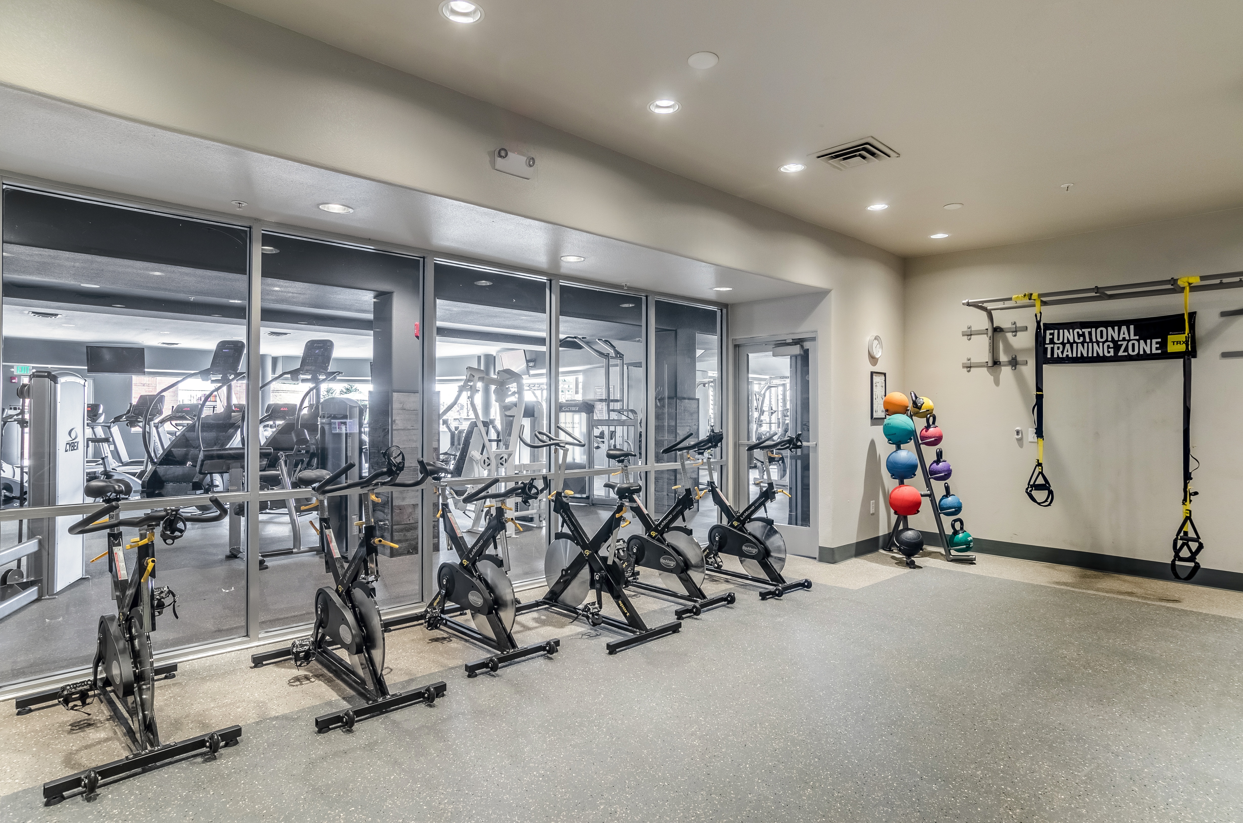 A functional training zone with exercise equipment.